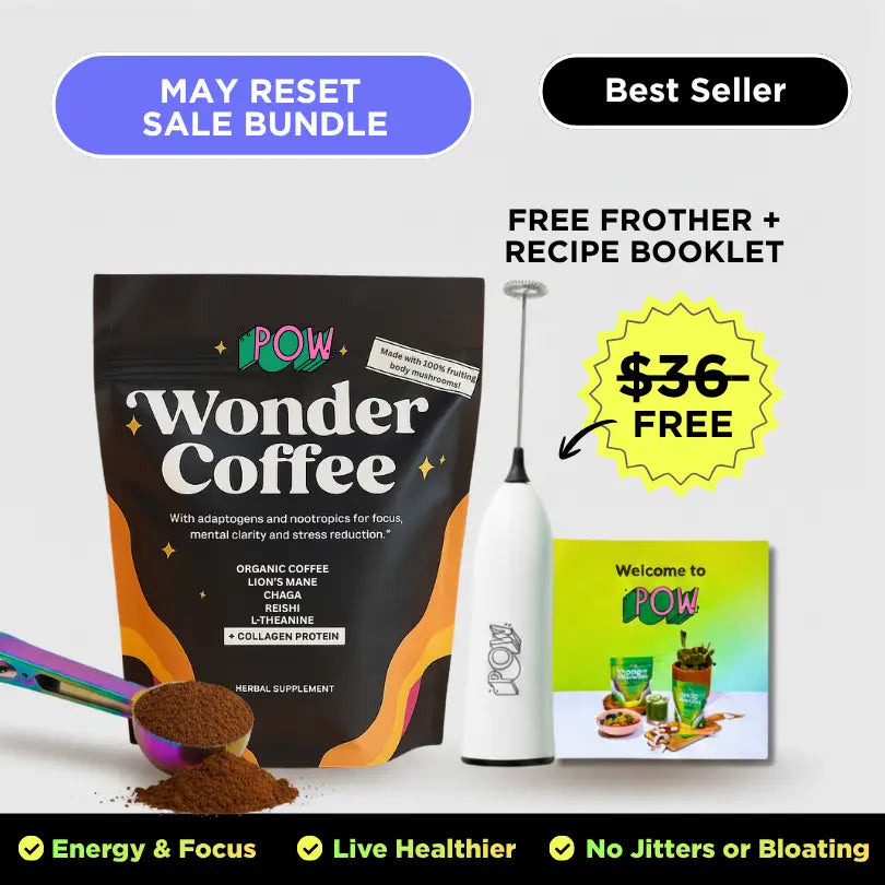 Wonder Coffee packaging with wonder whisk and booklet