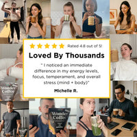 Image of Pow customers. Loved by Thousands with testimonial "I noticed an immediate difference in my energy levels, focus, temperment, and overall stress."